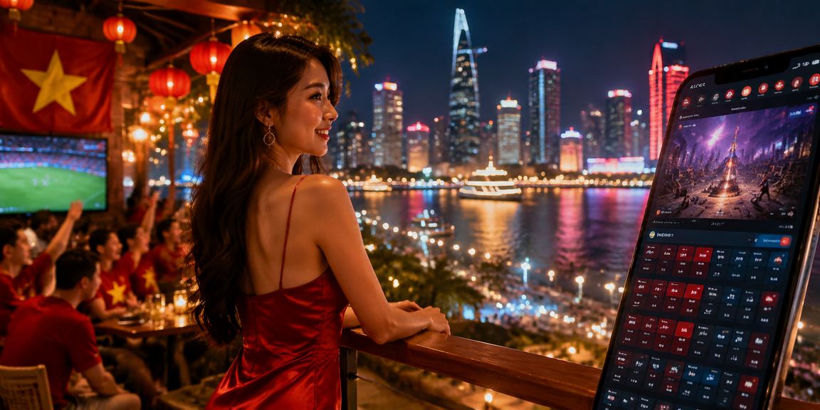 Khung cảnh casino trực tuyến sôi động với nhiều trò chơi hấp dẫn